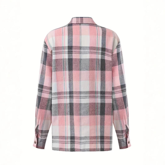 Women's Casual Fashion Loose Cool Plaid Shirt