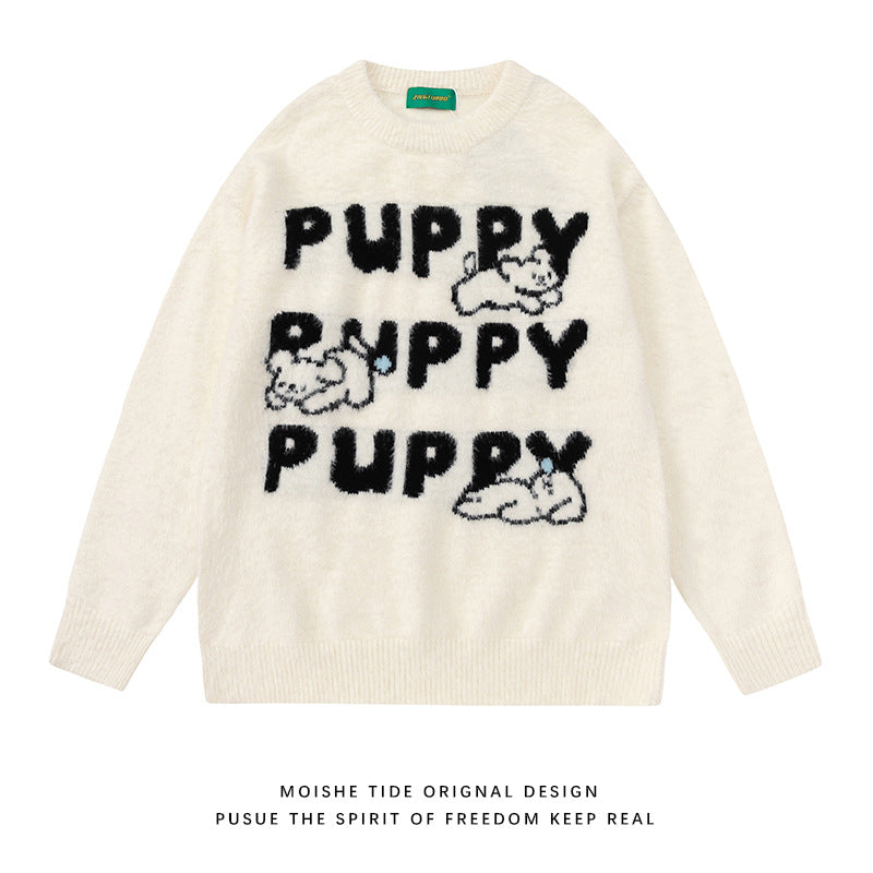 Cartoon Rabbit Soft Glutinous Mink Sweater Men And Women Loose Fashion