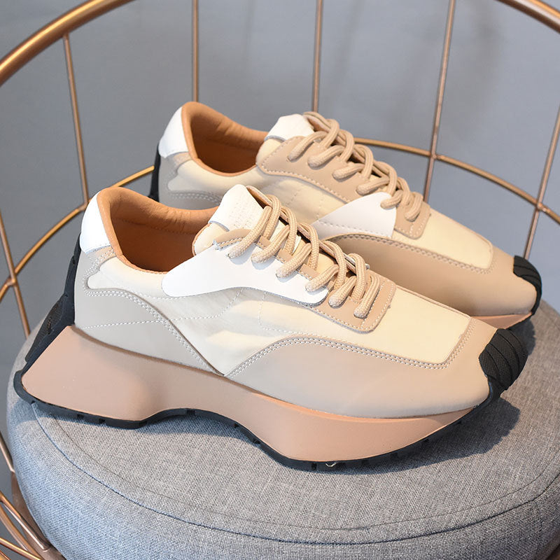 Pointy Toe Daddy Shoes Women's Trendy Brand Thick Bottom Ugly Cute Retro