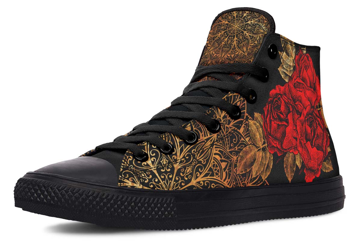 Men's And Women's Fashion Color Printing High-top Canvas Shoes