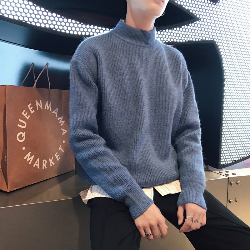 Autumn And Winter Men's Crewneck Sweater Men's Loose Plus Velvet