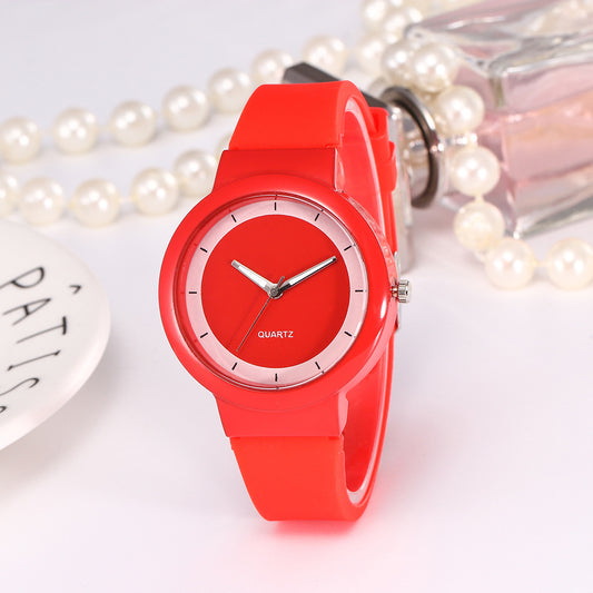 Simple Silicone Jelly Quartz Student Watch