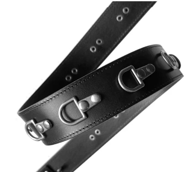 Adjustable Saddle-buckle Leather Belt With Hook-and-loop Fastener