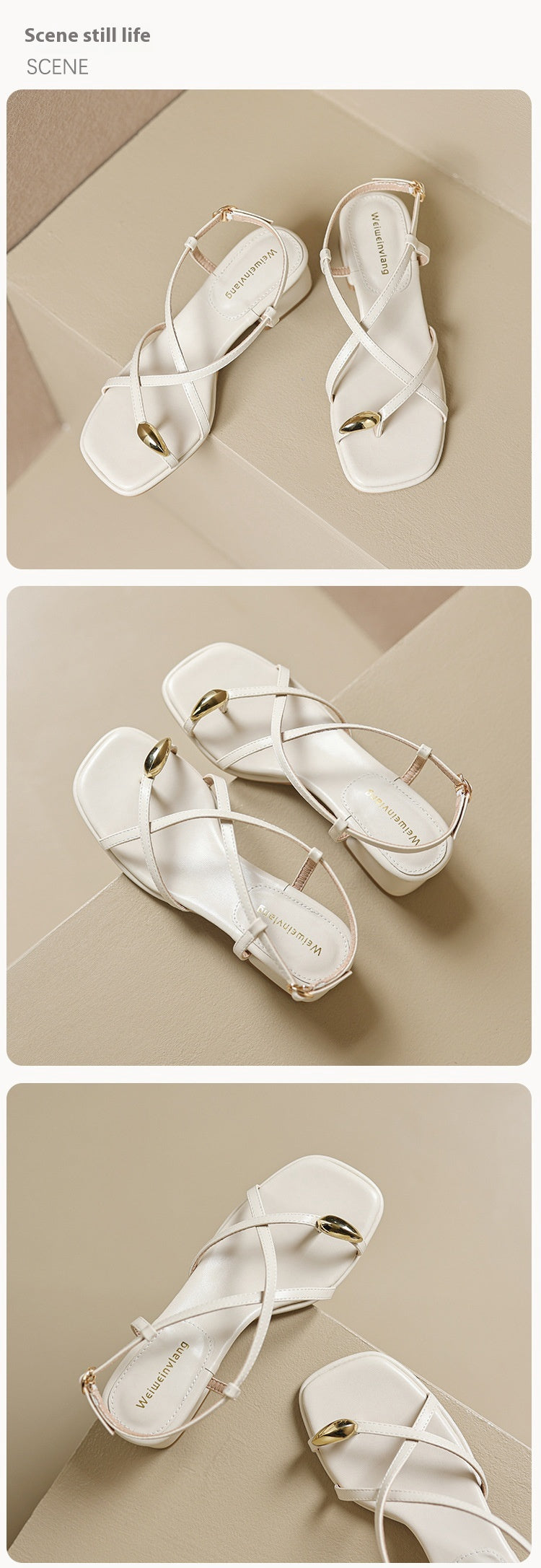 Fairy Style Sweet Flip-toe Roman Shoes Lace-up High Heels