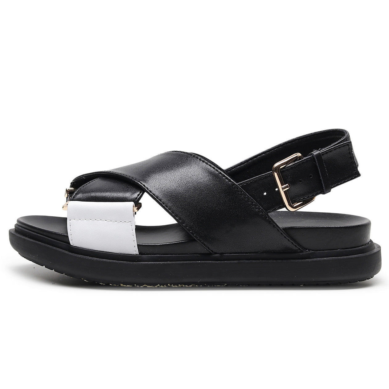 Women's Cross Sandals Hemp Rope Flat Shoes Platform Fish Mouth Sandals