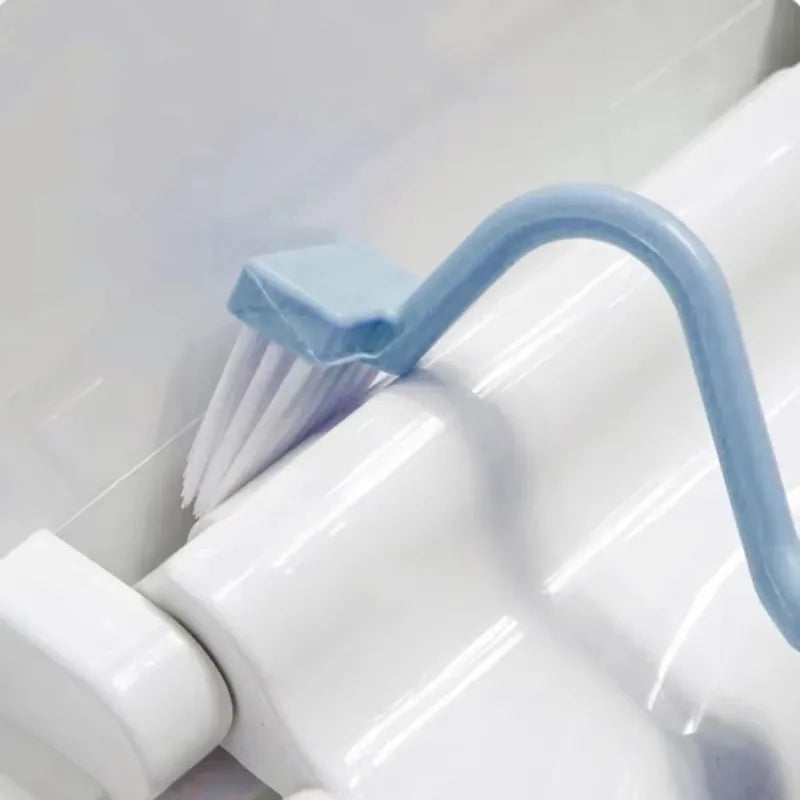 Curved Toilet Brush Gap Cleaning Tool Bathroom Accessory Long Handle Wall Mounted Toilet Soft Bristle Brush Plastic Durable