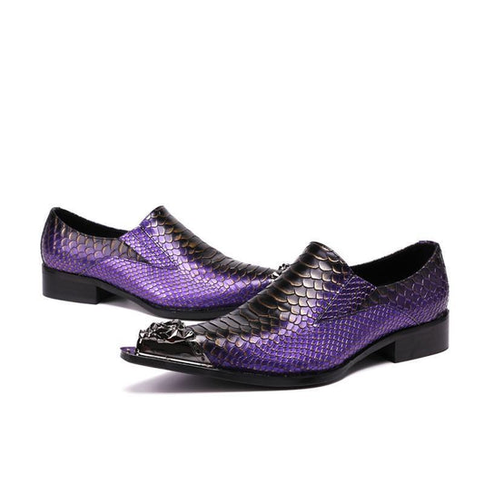 Metal Iron Head Personality Korean Style Pointed Toe British Fashion Shoes