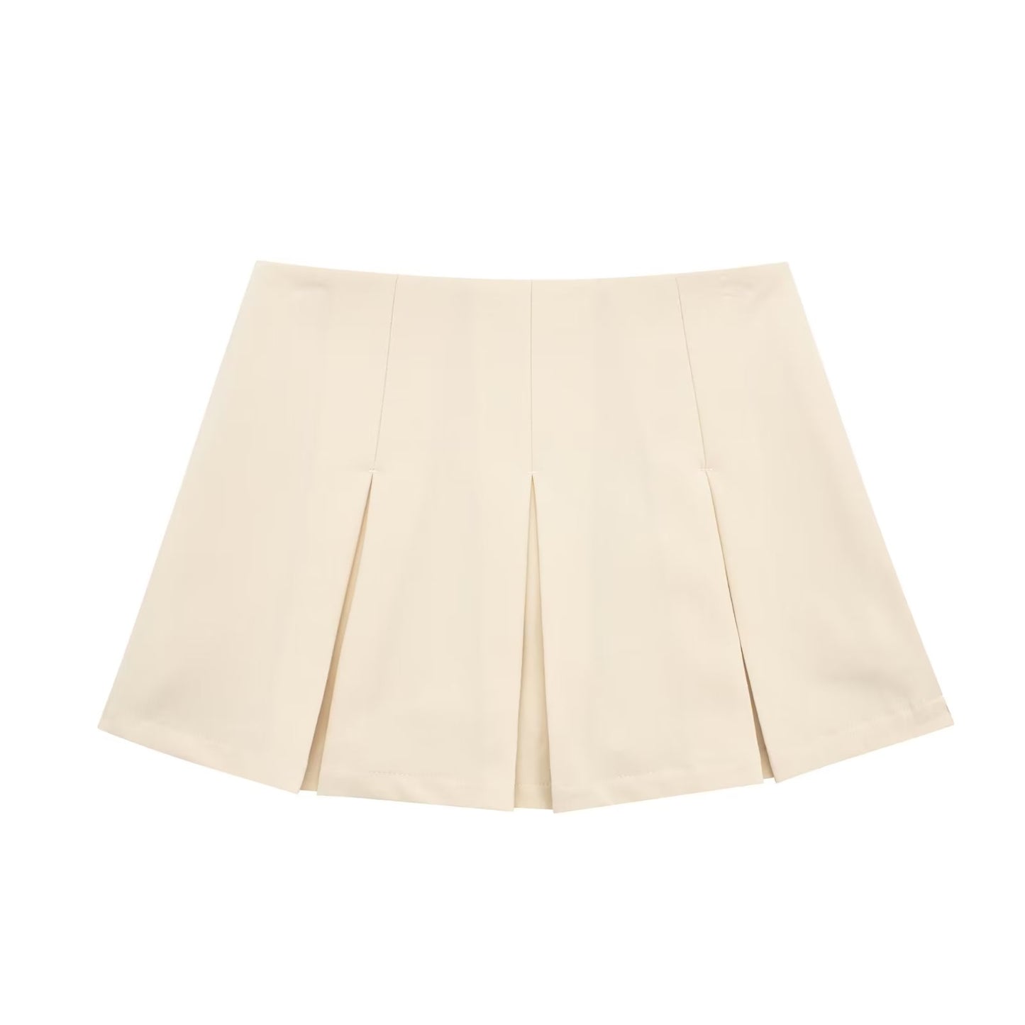 European And American Style High Waisted Wide Pleated Pants Skirt