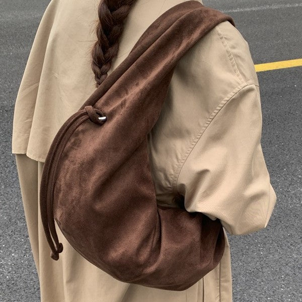 Suede Retro Minimalist Casual Pleated Tote Bag
