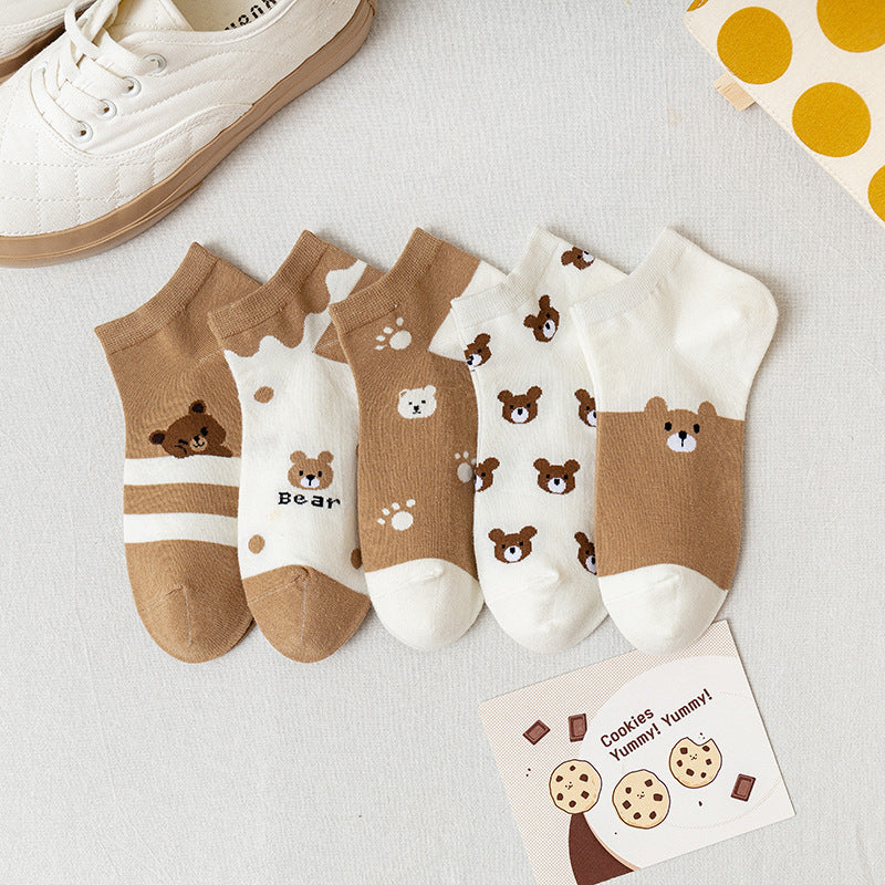Female Summer Cute Cartoon Ear Cat Socks