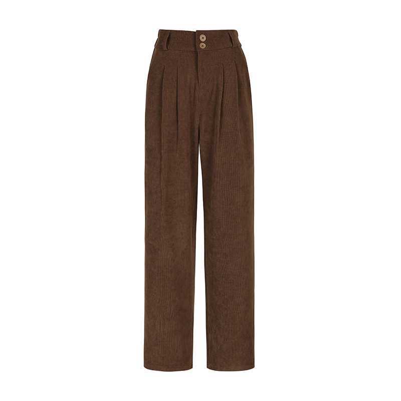 Autumn And Winter College Style Straight-leg Pants Corduroy Wide-leg Pants