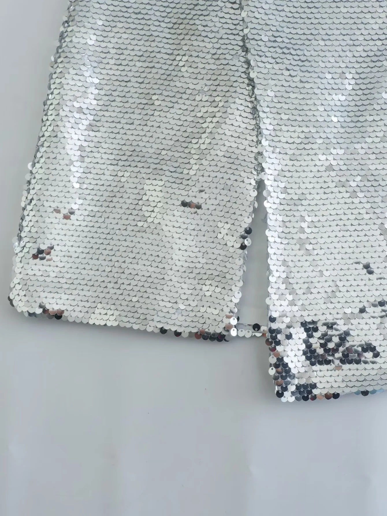 New Women's Fashion Silver Sequin Skirt