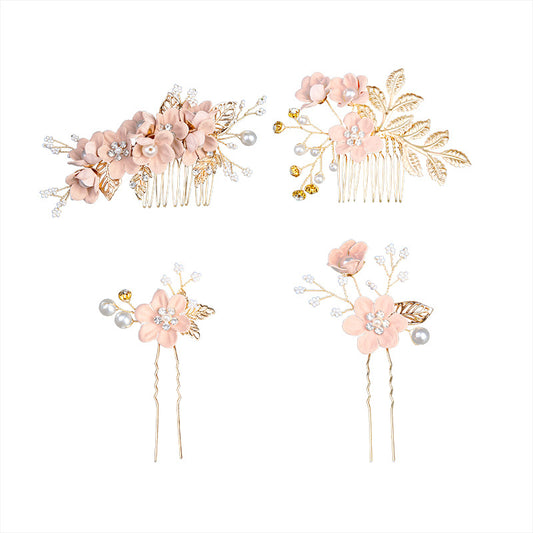Gold Leaf Hair Updo Comb Handmade Bridal Crown Headdress