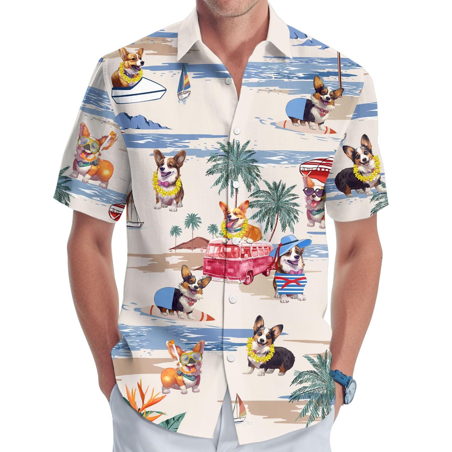 3D Digital Printing Multi-color Short-sleeved Shirt