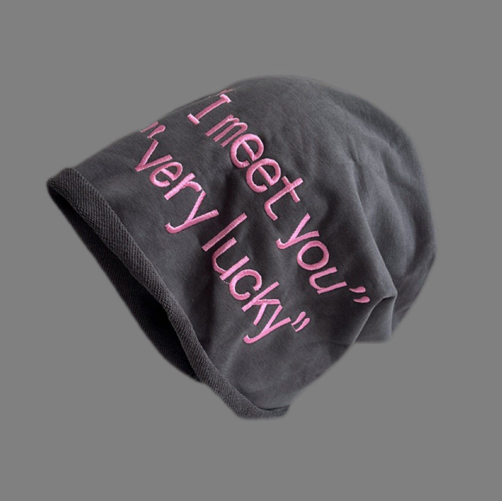 Large Letter Curling Pile Heap Cap