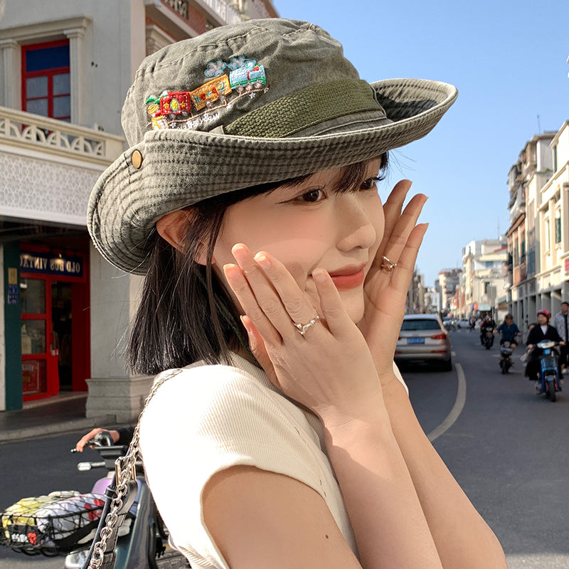Washed Old Bucket Hat Women's Summer Sunshade