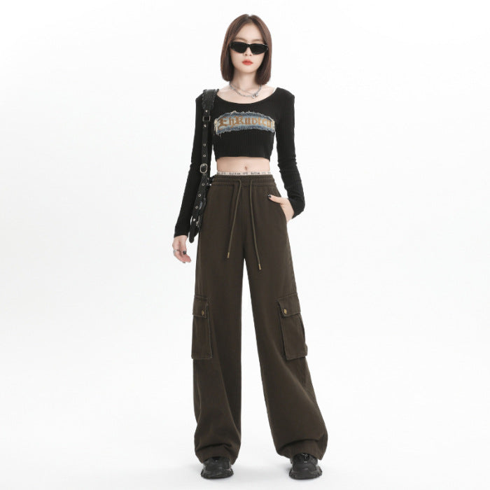 Overalls Women's Casual Loose Straight-leg Wide-leg Pants