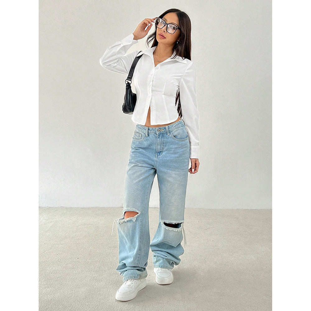 Women's Preppy Style Slim-fit Elegant Top