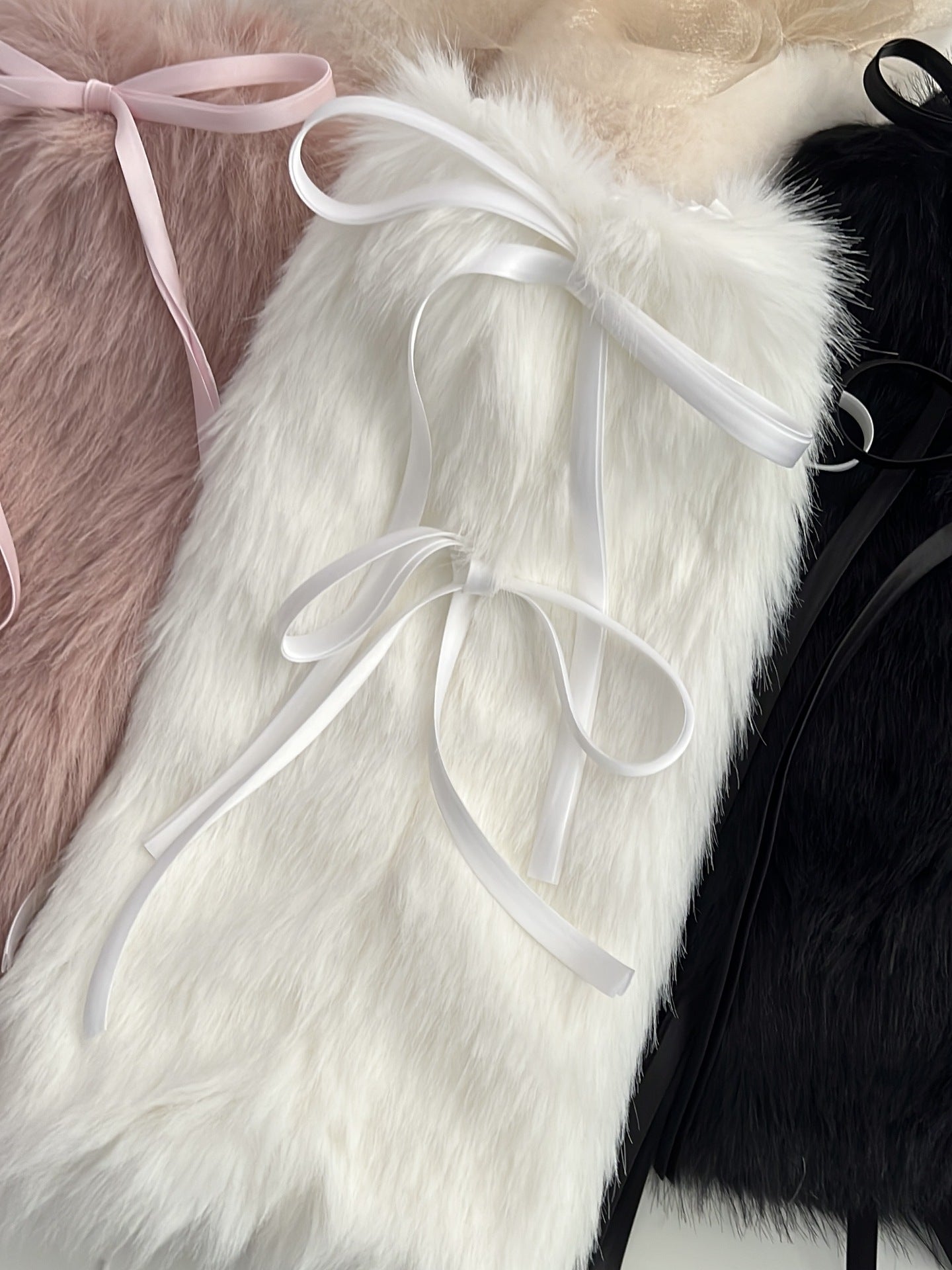 New Year Autumn And Winter Warm Lace-up Fur Leg Warmer Mid-calf
