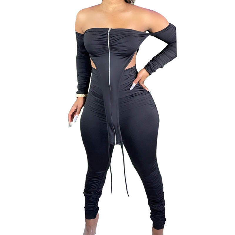 Tube Top Long Sleeve off Shoulder Top Two-Piece Set