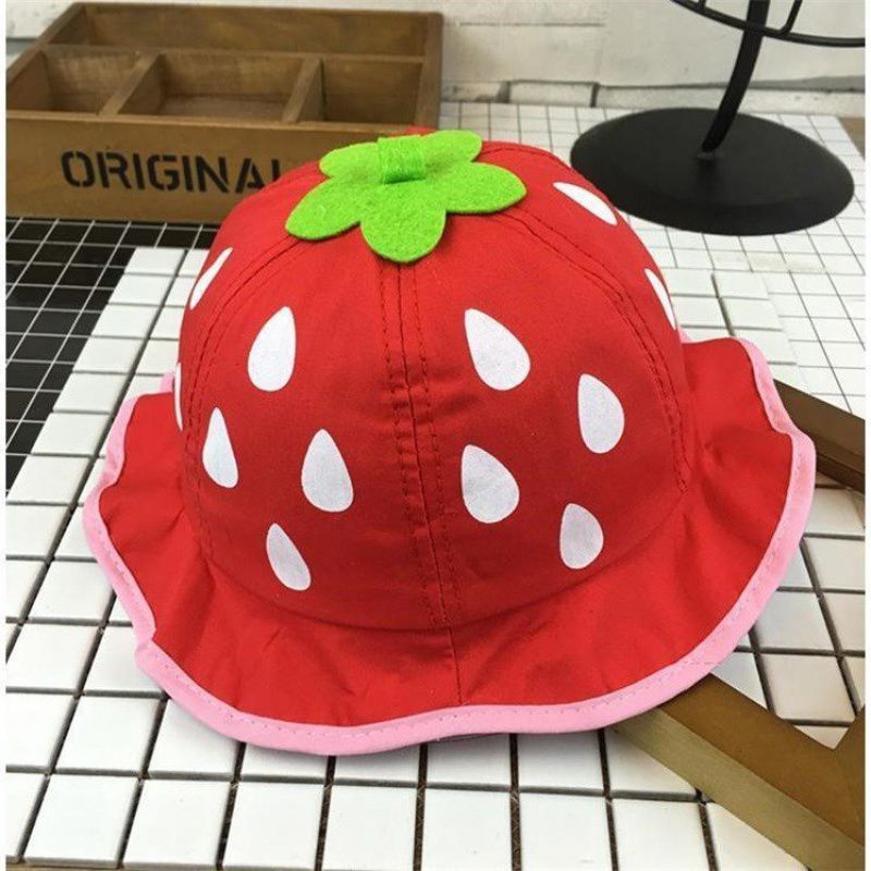 Strawberry Thin Sunhat Princess Girl Sunshade Basin Hat