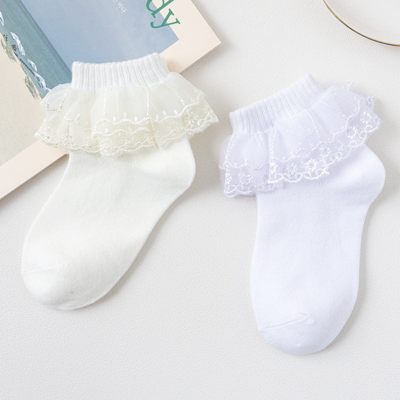 Mid Tube Winter Lace Atin Dance Princess Socks