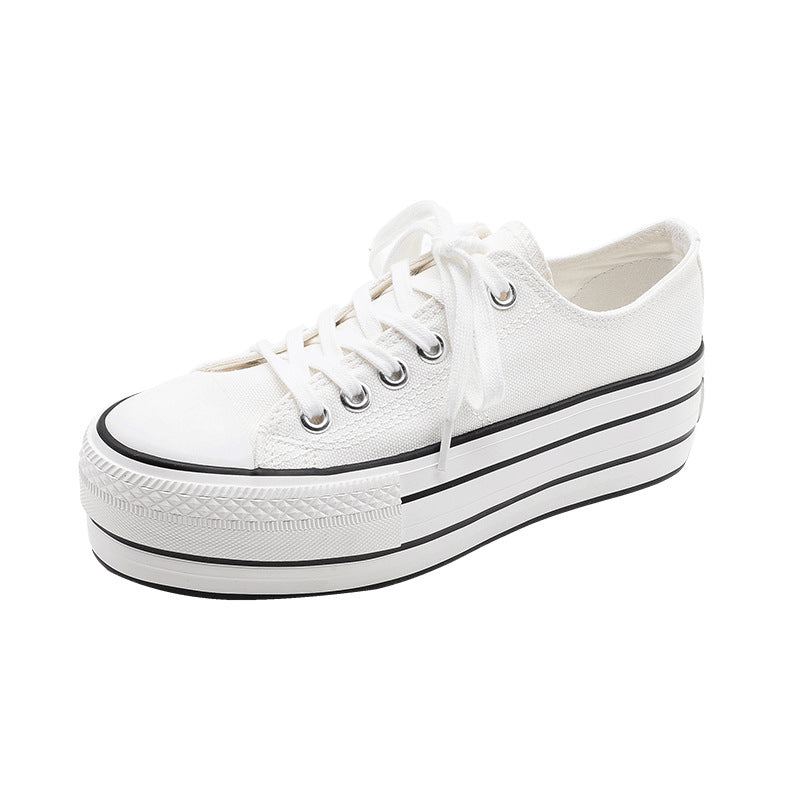 Thick Soled Women's Shoes Casual White  For Korean Students