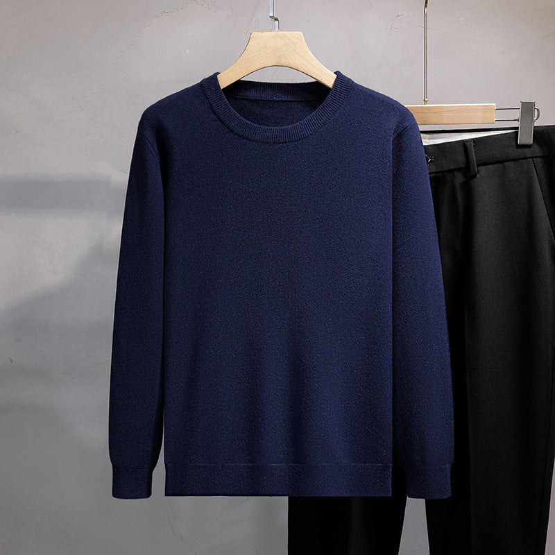 Mens Loose-fit Oversized Crew-neck Knit Sweater