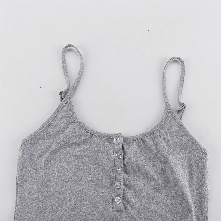 Sleeveless Backless Camisole Top And Elastic Waist Trousers Two-piece Set