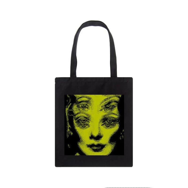 Printed Casual Canvas Bag Large Capacity Hip Hop