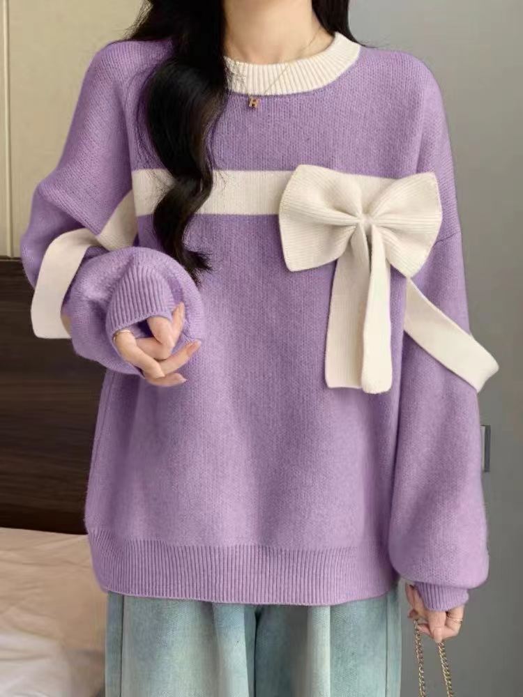 Women's Sweater Stitching Butterfly Autumn And Winter