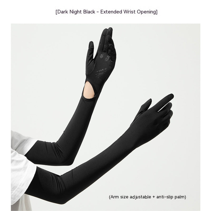 Nylon Ice Silk Long Sun Protection Ice Sleeve Gloves Women's UV Protection Sleeves Sun Protection Summer Long Arm Guard