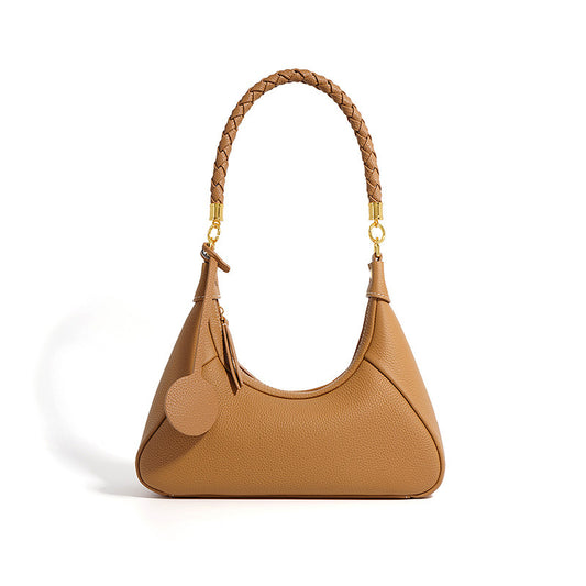 Women's Trendy Cowhide Texture Underarm Bag