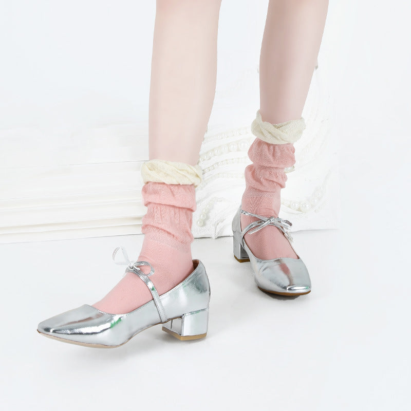 Ballet Sweet Girl Lace Medium Short Thin Japanese JK Women's Socks