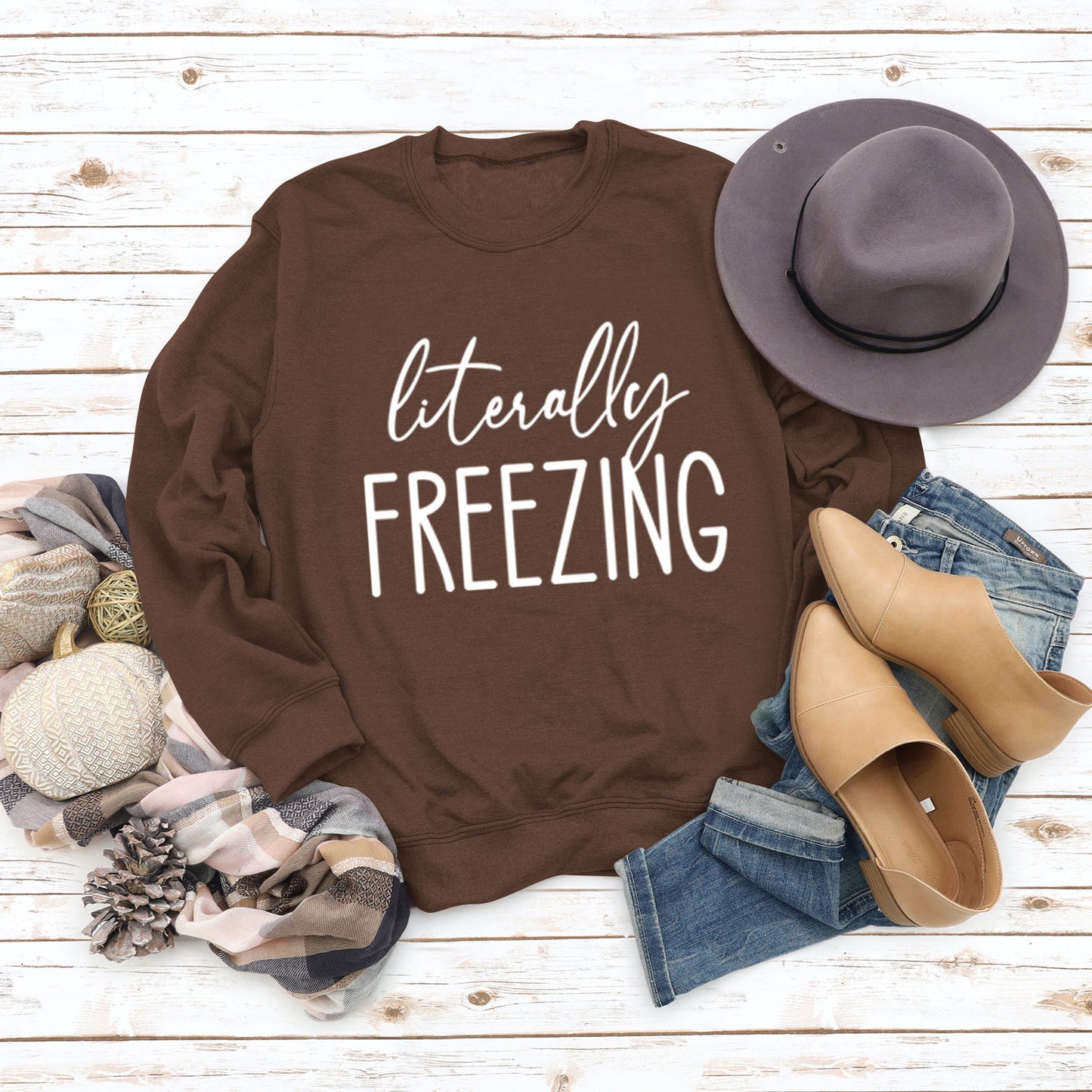 Printed Loose Pullover Simple Round Neck Long Sleeve Top Sweater