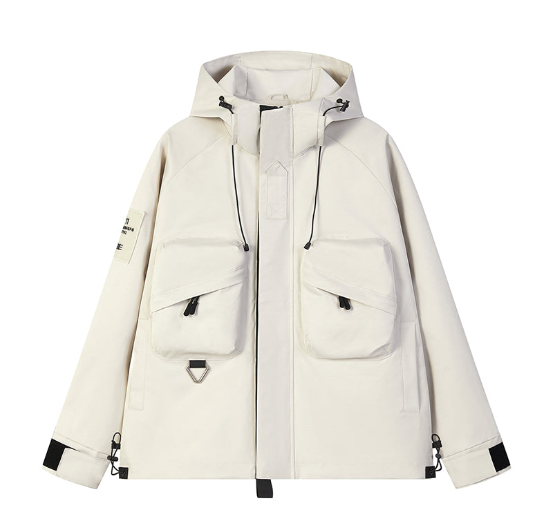 Tooling Style Shell Jacket Coat And Trench Hoodie