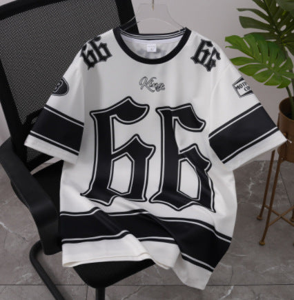 Dame Løstsiddende Trendy Kortærmet Top med Bogstavprint
