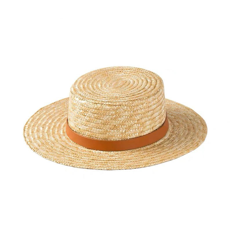 New Outdoor Travel Sunscreen Flat Top Straw Hat