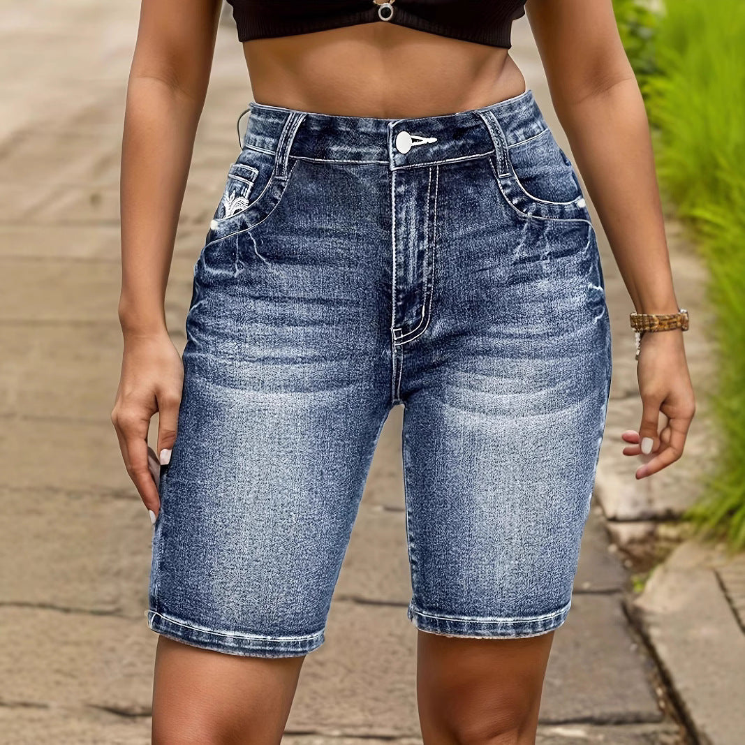 Women's Embroidered Denim All-matching Slim Fit Jeans