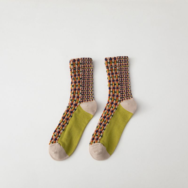 Middle Tube Cotton Socks Japanese British Style Retro