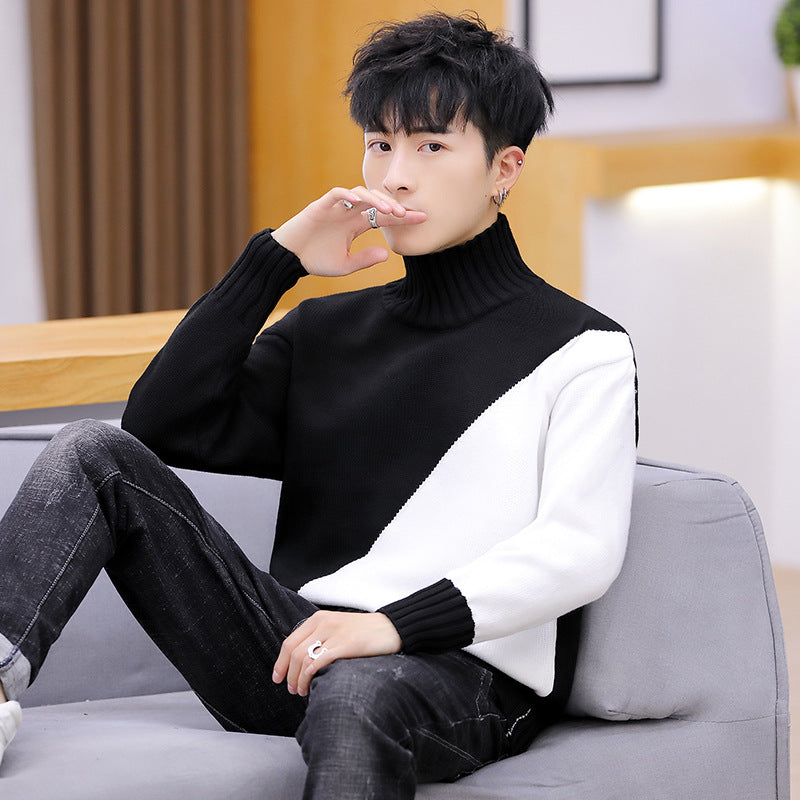 Men Turtleneck High Neck Warm Long Sleeved Sweater