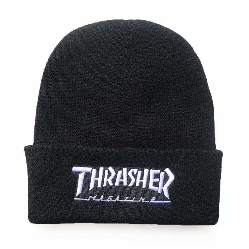 Fashion Flame Letter Embroidery Knitted Hat