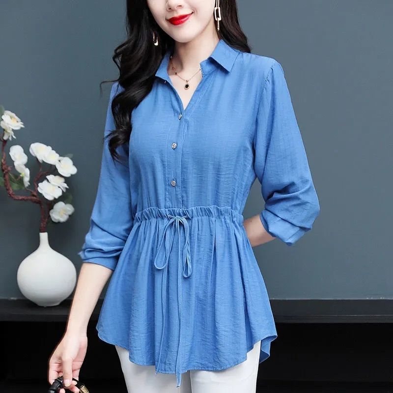Middle-aged And Elderly Women's Chiffon Shirt