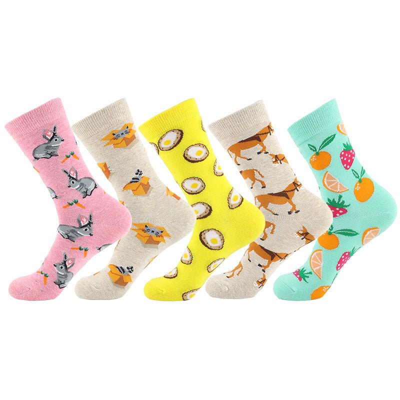 Cartoon Cotton Cat Rabbit Ladies Tube Socks