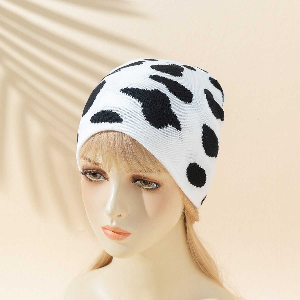 Women's Wild Casual Retro Leopard Zebra Print Cow Houndstooth Knitted Hat
