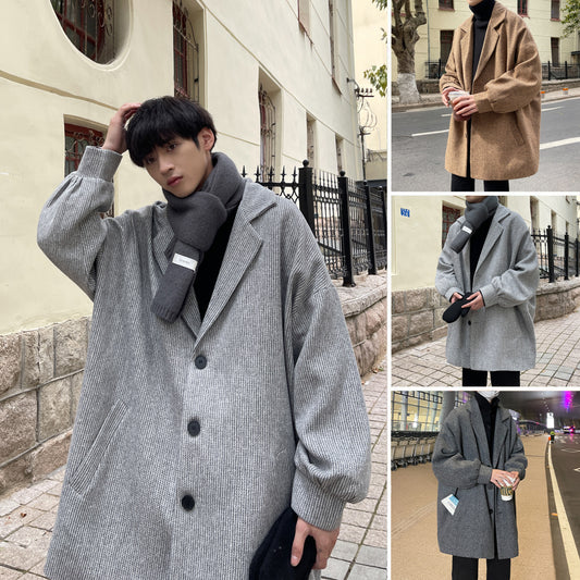 Men's Trendy Versatile High-end Fashion Wool Coat