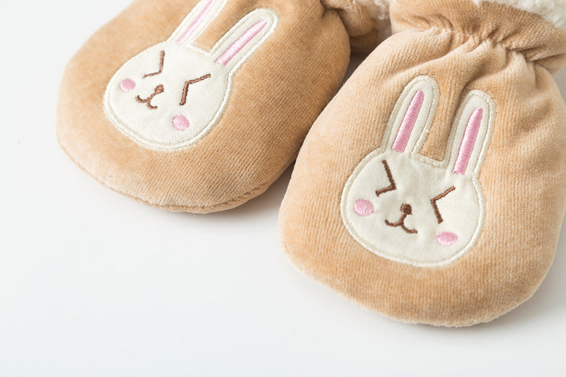 Plus Velvet Thickening Can Hang Neck 1-3 Years Old Children's Warm Gloves