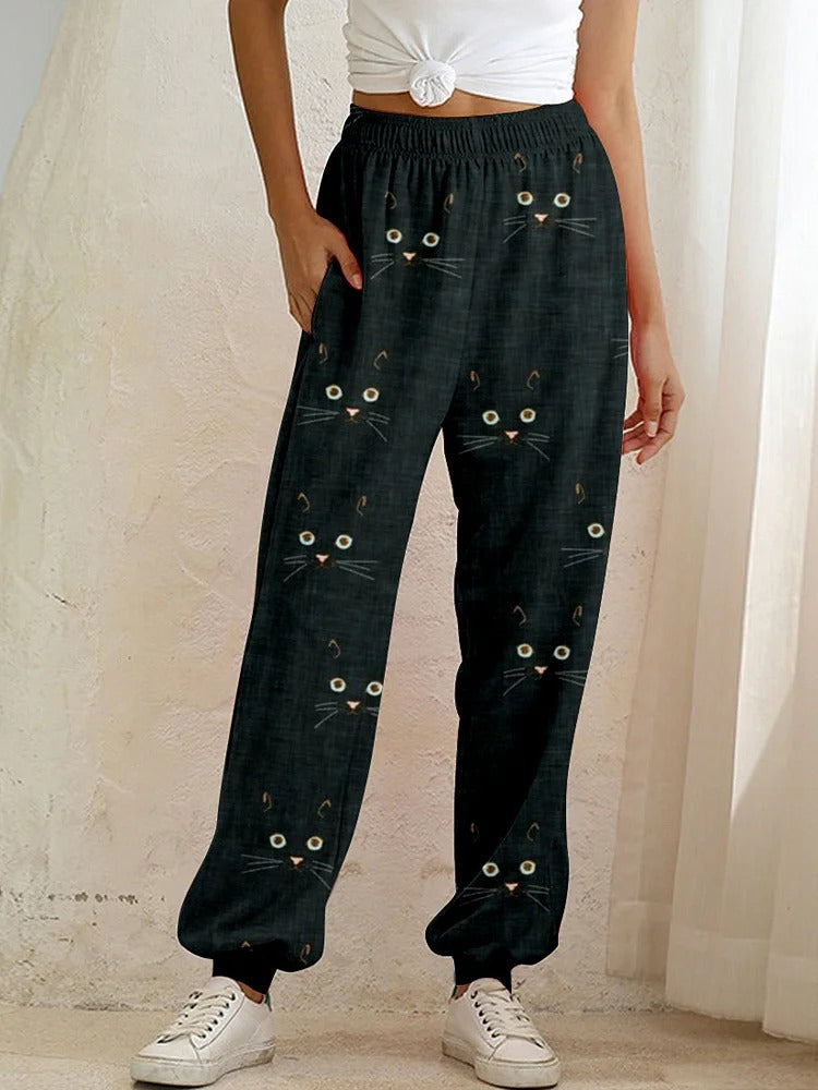 Animal-themed Digital-print High-waisted Harem Pants