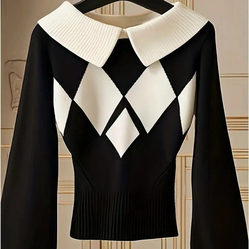 Women's Chic Sweater - Elegant Pullover With Long Flowing Lines