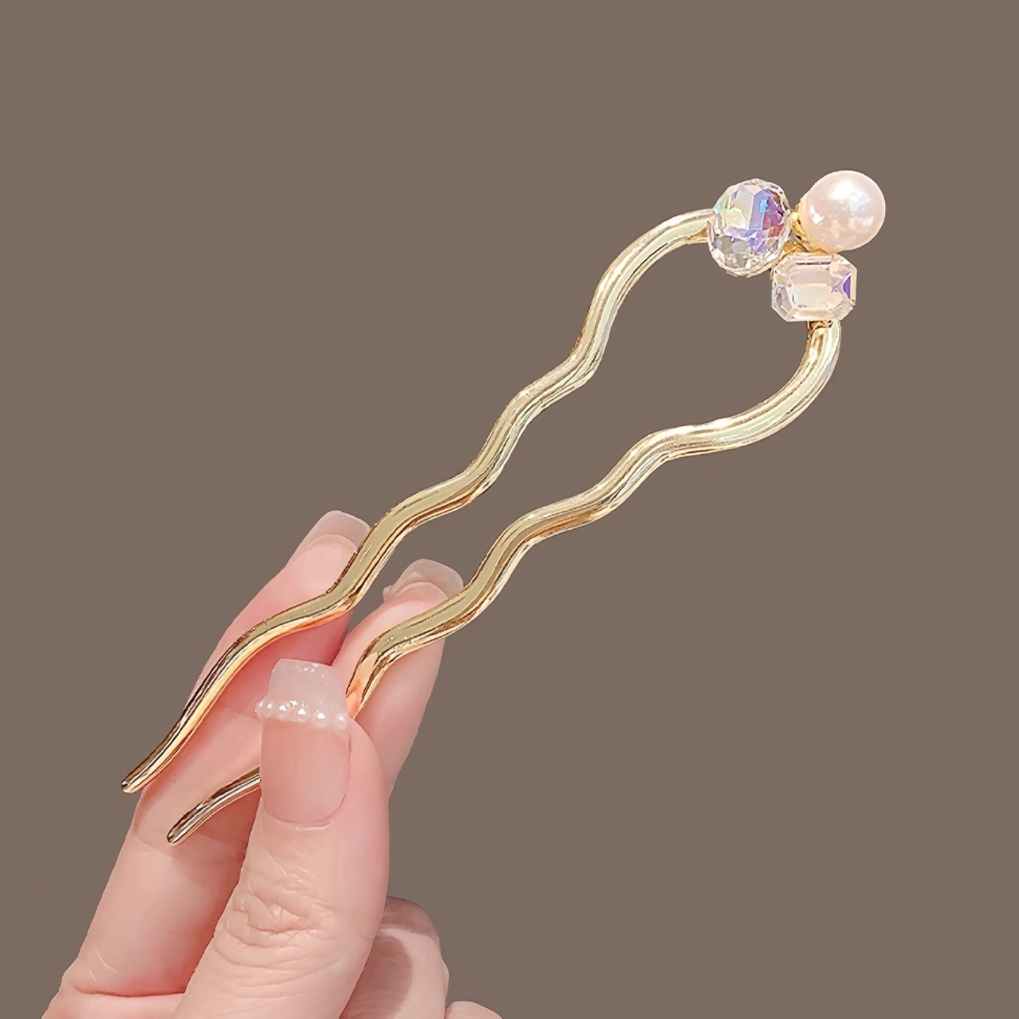 New Chinese Elegant Pearl Butterfly U-shaped Hair Pin Advanced Back Head Updo